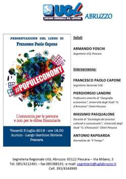 Globalizzazione e populismi secondo Capone: presentazione a Pescara