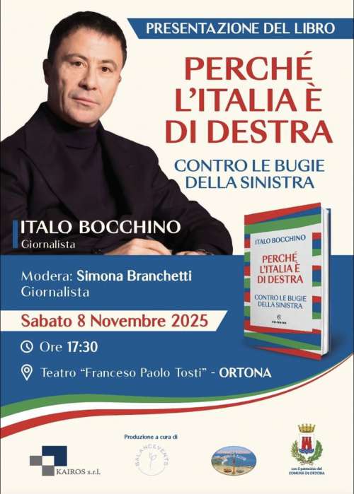 Ortona ospita Italo Bocchino per la presentazione del libro "Perché l'Italia è di destra"