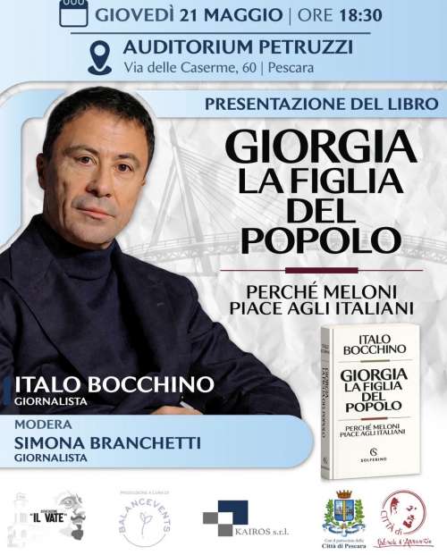 Italo Bocchino giovedì 21 a Pescara per presentare Giorgia la figlia del popolo