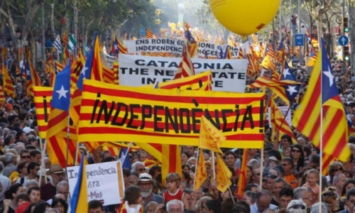 Bruxelles: manifestazione a favore dell'indipendenza catalana