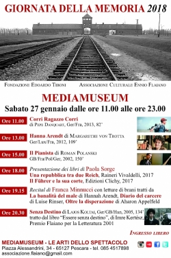Giornata della memoria:cosa fare il 27 gennaio al Mediamuseum di Pescara?